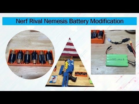 Nerf Guns Quick and Easy Upgrade! Modifying a Nerf Rival Nemesis with a 9.6v Rechargeable Battery
