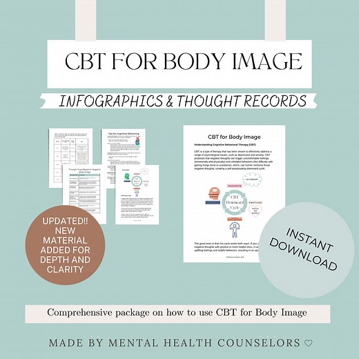 CBT Body Image Worksheets: Exercises & Visual Aids (PDF Download) - Etsy