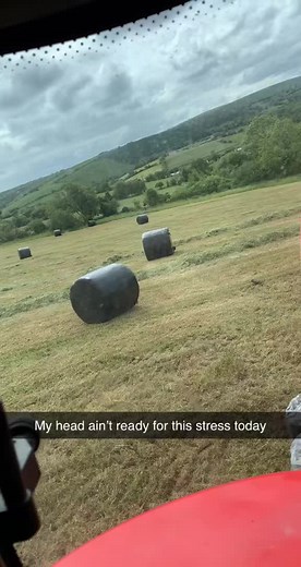 Repost of one of the best videos I’ve taken👀 it didn’t refuse to run 😅 #fyp #bales #rolling #farming #oops