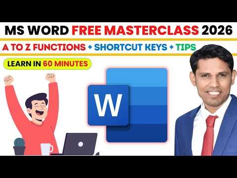 Microsoft Word For Beginner to Advanced. MS Word Masterclass 2026 in Hindi.