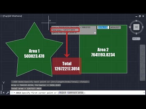 AutoCAD AREA command. Using the Add area option