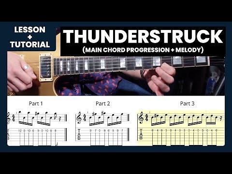 ACDC Thunderstruck Guitar Tab & Lesson Main Chord Progression + Melody