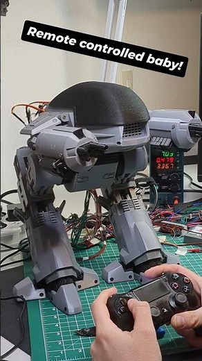 layerlux3d created ED-209 with 3D printing and is operating it with a PS4 controller! #robotics