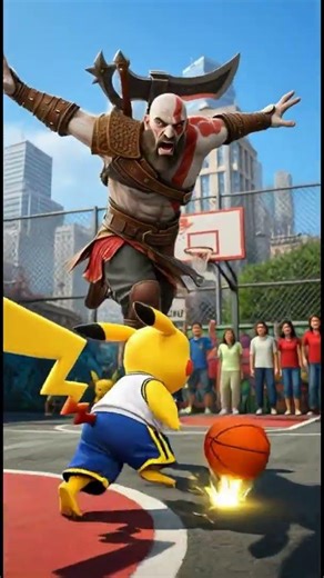 "Epic Pokémon vs God of War Basketball Battle!"#shorts #energy