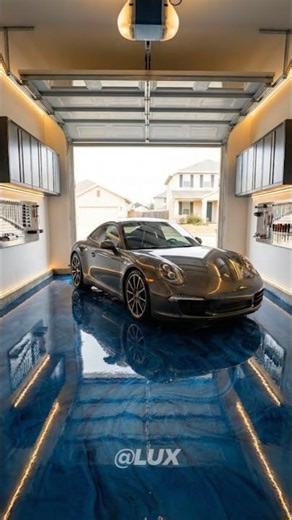 Ocean Blue Epoxy Floor Transformation 🌊✨ | Metallic Marble Garage Makeover #Shorts