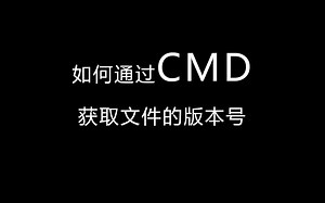 如何在cmd中获取文件的版本号
