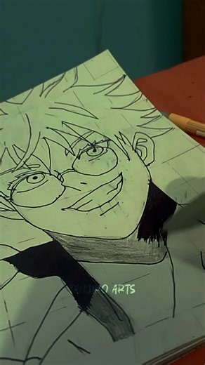 DAY 4 OF SHADOW ART GOJO SATURO DRAWING #gojo #art #shorts