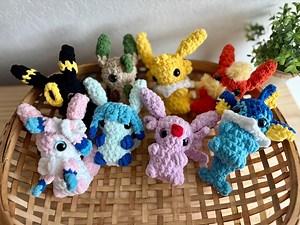 Crochet Pokemon Eevee Evolutions Pattern, Low Sew Amigurumi (PDF Pattern) - Etsy