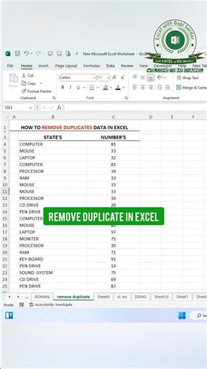 🚀 Remove Duplicate Values in Microsoft Excel in just a few clicks!
