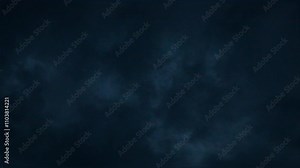 Stormy dark clouds in sky, lightning flashing. Night storm approaching, lightning illuminating dramatic clouds