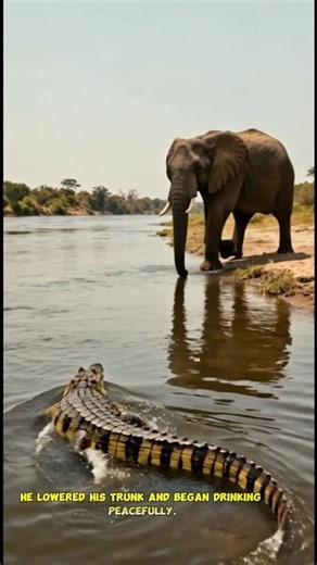 Elephant vs Crocodile Fight at the River | Wild Animal Battle 🐘🐊 #shorts