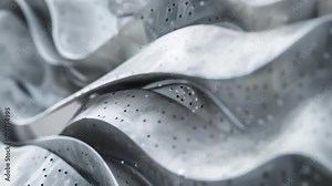 A detailed photograph of a lightweight and flexible construction panel made of shape memory alloys showing its potential in transformative design and architecture.