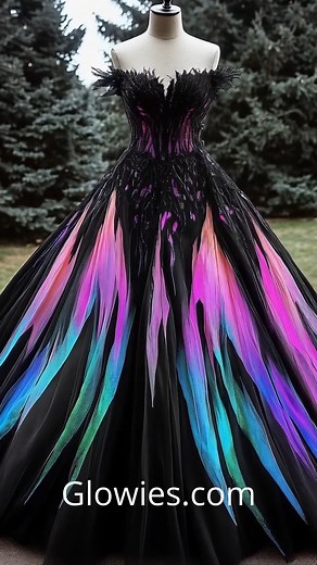 Step into the night like a celestial queen in this gothic aurora borealis dress, shimmering in black with hints of otherworldly light. The fabric catches glimmers of green, purple, and blue—just like the northern lights dancing across a midnight sky. Mysterious, elegant, and full of cosmic energy, this dress is made for moonlit magic. Perfect for goth souls who dream in starlight. 🖤🌌🌙✨ | Gothic Darling