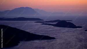 Ocean currents. Movement of the sea surface layer, driven by the wind. 4K, Time lapse. Water surface of ocean filmed at sunset time which gives nice dark coloration to the scene. Oceans mostly compose