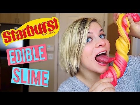 DIY EDIBLE RAINBOW SLIME! 😋 Yummy Starburst Slime! // SoCassie