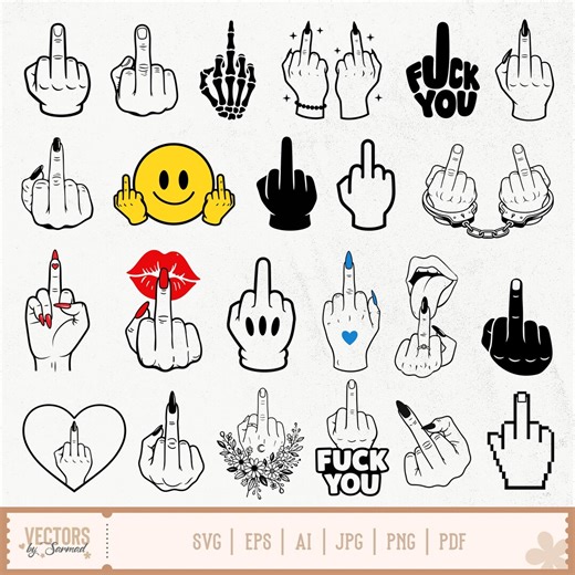 Middle Finger Svg Bundle, Middle Finger Cut Files, Middle Finger Clipart, Middle Finger Png, Girl Middle Finger SVG, Finger Sign Svg - Etsy