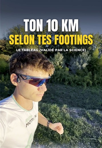 🏃‍♂️ Ton allure de footing peut-elle prédire ton chrono sur 10 km ? 👀 Regarde le tableau et compare ton allure habituelle en endurance fondamentale avec ton record sur 10 km ! ⏱️ ⚠️ Attention, ce sont des estimations très approximatives ! 🔬 L’allure de footing varie énormément d’un coureur à l’autre, même à niveau équivalent. Elle dépend notamment de la condition physique, de la fatigue, du terrain, de la température et surtout de l’intensité à laquelle chacun choisit de courir ses footings. 