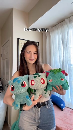 Jay | Crocheter & Artist on Instagram: "The first Pikachu pattern is by AradiyaToys on amigurumi dot com and the Bulbasaur/Ivysaur pattern is on my website in the free patterns section! The Venusaur is unreleased. #crochet #crochetersofinstagram #crocheter #crochetersoftheworld #crochetlove #crochetlover #crochetlovers #amigurumi #amigurumidoll #amigurumimaker #amigurumitoys #yarn #yarnlover #yarnlove #yarnlovers #yarnloversofinstagram #pokemon #crochetpokemon #pokemoncrochet"