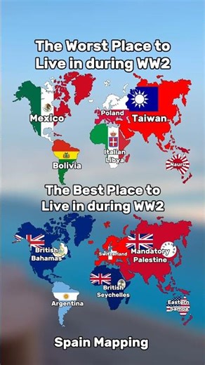 The best and worst places to live in during WW2 #geography #map #mapping #history #shorts