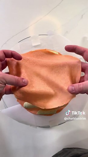 Strawberry Matcha Crepe Cake Full recipe will be uploaded right here later today #crepecake #strawberry #matcha #dessert #chefalextrim