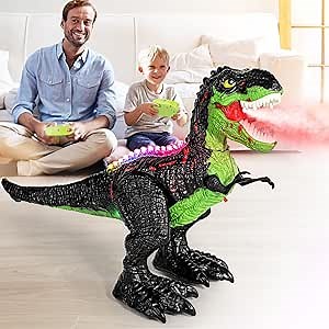 Remote Control Dinosaur Toys for Kids 3-5 5-7, 2.4G RC Walking T-rex with 360° Rotation Stunt, Rechargeable Electronic Dinosaur Robot Toys, Gifts for 3-12 Years Old Boys Girls
