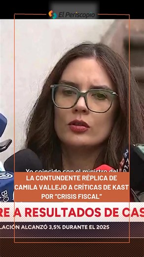 POLÍTICA | 😱🫢 NO SE LO DEJÓ PASAR 🫢😱 🫢 Con duras palabras, la ministra vocera de Gobierno, #camilavallejo, salió al paso de los cuestionamientos del presidente electo #joséantoniokast, asegurando que “le duró poco el republicanismo y el sentido de realidad”, luego de que este afirmara en el foro Icare que recibirá “un gobierno con una situación fiscal muy difícil”. 👀 Fue ante líderes empresariales, durante el mencionado foro, que Kast aseguró que “estamos cerrando una etapa que se caracter