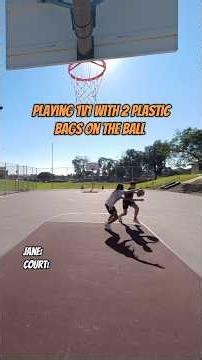 Did I cook Jane or does she make a comeback?? (1v1 with 2 bags on the ball) 🏀 #basketball #1v1