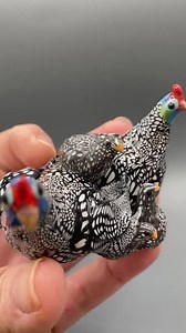 Handmade Guinea Fowl Family Sculpture: Polymer Clay Ornament - Etsy Australia