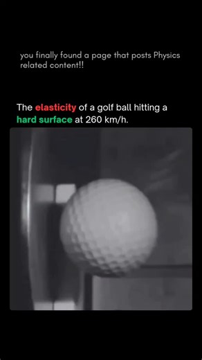 Motion Of Physics on Instagram: "At impact speeds used by professional players, a golf ball behaves nothing like a rigid object. Captured at the USGA Research and Test Center, this footage shows a golf ball launched into a solid steel plate at 260 km/h and recorded at 40,000 frames per second. The test was conducted by the United States Golf Association to study durability and material response under extreme conditions. The high speed camera reveals what happens during the few microseconds when