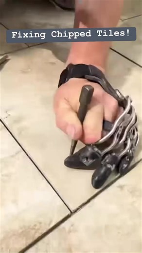 Fixing Chipped Tiles. #reels #fyp #tiles #builders #cement #construction #satisfying | Perkins Builder Brothers