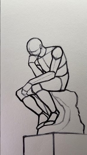 How to draw the Thinker Pose ⭐️Tutorial⭐️ #art #artist #draw #sketch #thinker #howtodraw #shorts