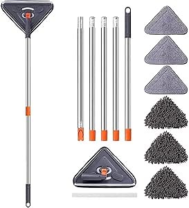 85-Inch Wall Mop with Long Handle, Window Cleaner Tool, Baseboard Cleaning Tool, Mop for Walls and Ceilings