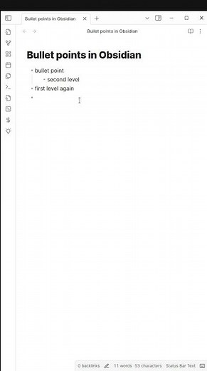 How to create bullet points in Obsidian