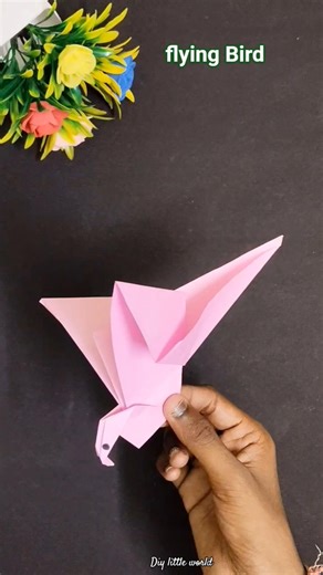Diy flying bird toy with Paper 🕊️ Easy paper craft 😱#shorts #papercraft #diy #viral #paperbirds #fyp