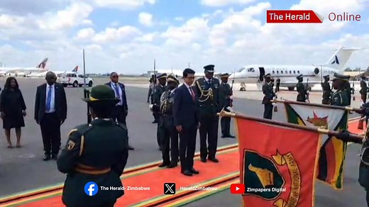 Madagascar's President Andry Rajoelina has arrived at the Robert Mugabe International Airport ahead of the SADC Extraordinary Summit. He was received by National Housing and Social Amenities Minister Zhemu Soda. 📹: Blessings Chidakwa | The Herald-Zimbabwe