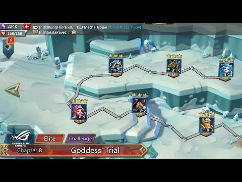 Chapter 8 Goddess Trail (Elite) - Lords Mobile | Cleared with F2P Heroes and 3 Stars