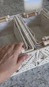 16 reactions | 5PCS Macrame Storage Baskets Set Handmade Woven Cotton Rope with Wood Handles  https://amzn.to/3PYW2rx | Macrame Projects | Facebook