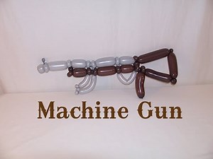 Learn how to make a balloon animal Machine Gun using balloon twisting