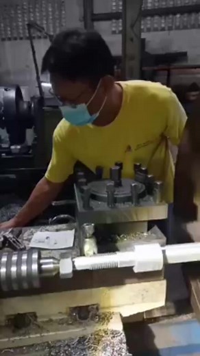 Machining and threading shaft #machinespareparts @machineshop | roderick perez