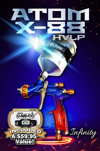 ATOM X88 INFINITY LVLP Professional Spray Gun 1.3 and 1.4 TIP Combo -