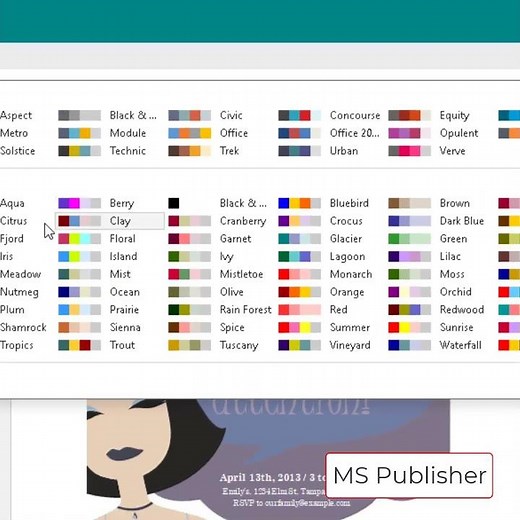 MS Publisher Changing Deign Color