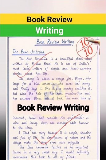 🔴 Book Review Writing | Easy Format & Example #Shorts