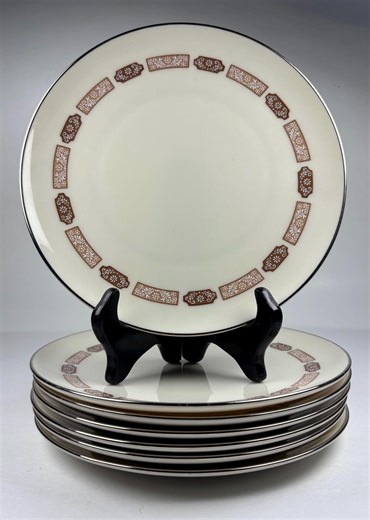 Lenox Shalimar Salad Plates Set of 7 | Ivory Bone China Gold Laurel | Made in USA - Etsy