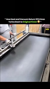 The vinvl warms until it turns soft and pliable. It stretches over the dash frame and follows each contour and curve. A vacuum svstem pulls the vinyl tight and locks it into the original shape. Wrinkles and bubbles lift awav, leaving an even surface. The lines and edges match the 1974 Gran Torino design. The restored dash keeps its period look and stays protected for vears. via:justdashes #knowledge #technology #biggerz | Poonam Chand Choudhary