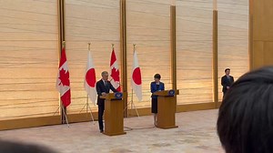 Mark Carney just spoke in Japanese during his remarks with the Japanese PM, who was very excited he busted it out. As per PMO, Carney learned some Japanese when he worked for Goldman Sachs and he lived here 30 years ago #cdnpoli