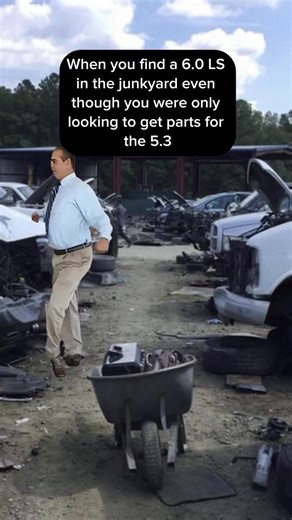 When you hit CBL AUTO for a 5.3 and walk out with a 6.0 😂 You never know what treasures you’ll find here 🛠️🔥 #carguys #engine #junkyard #spareparts #transmission #v8 #lsswap | CBL AUTO SHOP