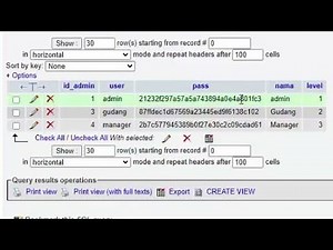 Cara Set Password dengan enkripsi MD5 untuk aplikasi Web Mysql