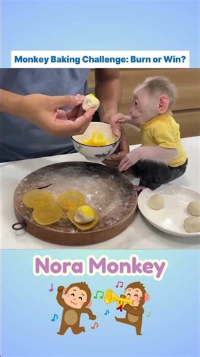 Monkey Baking Challenge: Burn or Win? 🐒😅🍰