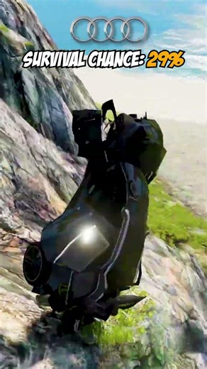 Can Audi RS6 SURVIVE the Cliff? #audi #beamngdrive #shorts