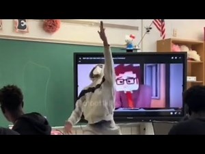 Weird kid dances to Why Did I Say Okie Dokie in front of class